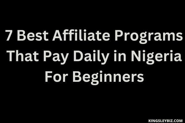 Affiliate Programs That Pay Daily in Nigeria For Beginners