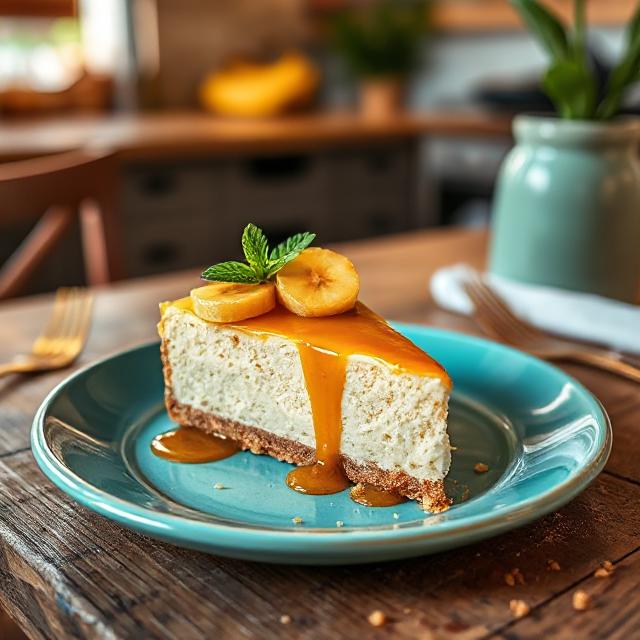 Caramelized Banana Cheesecake with Rum Glaze