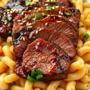 Sticky Honey Garlic Steak & Rotini Recipe