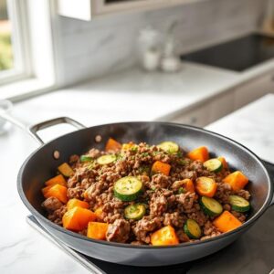 Ground Beef Zucchini Sweet Potato Skillet Recipe