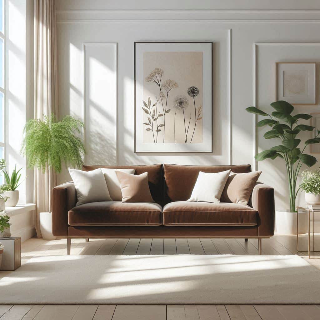Chocolate brown Couch living room ideas