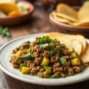 Calabacitas Con Carne Molida en Salsa Verde Recipe