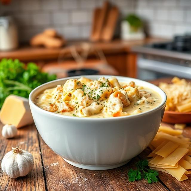 Creamy Alfredo Lasagna Soup Recipe
