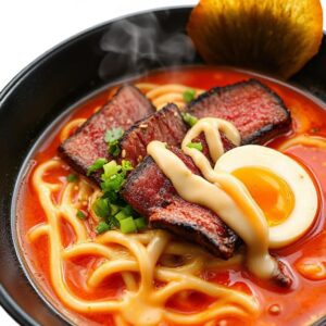 Spicy Korean Ramen with Grilled Beef & Creamy Sauce: A Deliciously Bold Fusion Recipe