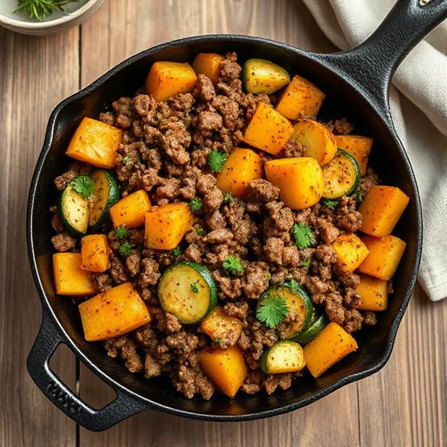 Ground Beef Zucchini Sweet Potato Skillet Recipe: A Hearty, Healthy One-Pan Wonder