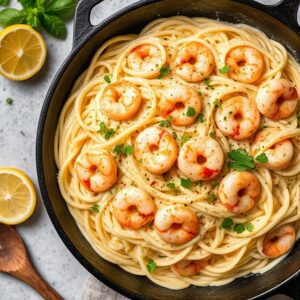 Creamy Shrimp Fettuccine Pasta Recipe