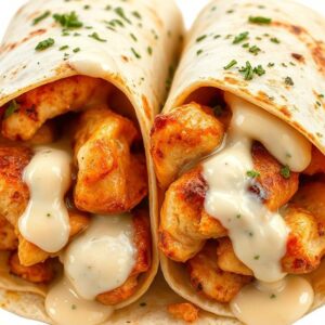 Savory Chicken Wraps With Garlic Cream Sauce Recipe