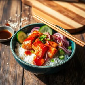 Sriracha Honey Salmon Bowls