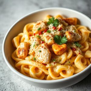 Garlic Butter Chicken Rigatoni in Creamy Parmesan Sauce