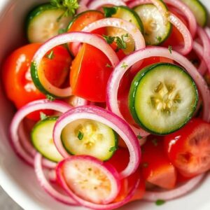 Refreshing Marinated Cucumbers, Onions, and Tomato Recipe
