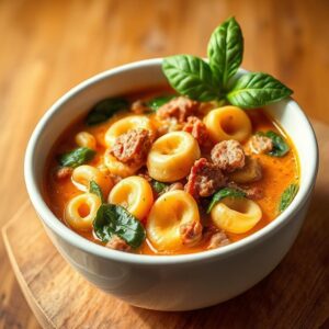 Slow Cooker Creamy Tortellini Soup