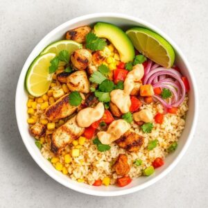 Street Corn Chicken Rice Bowl