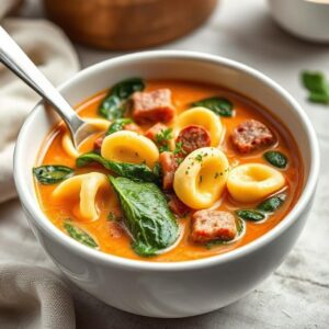 Slow Cooker Creamy Tortellini Soup