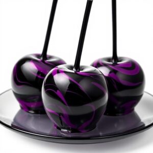 Black Poison Swirl Candy Apples
