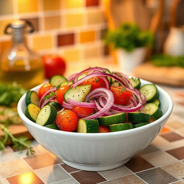 Marinated Cucumbers, Onions, and Tomatoes