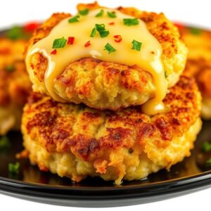 Cheddar Bay Crab Cakes with Lemon Butter Drizzle