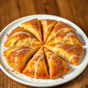Cinnamon Sugar Pizza Made with Crescent Rolls