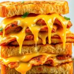 Melty Cheesy Chicken Garlic Bread Sandwich