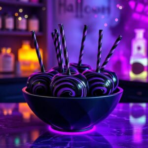 Black Poison Swirl Candy Apples
