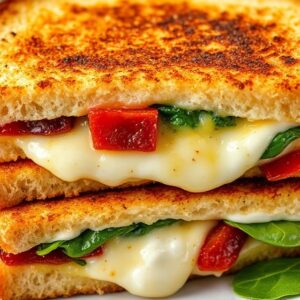 Sun Dried Tomato Spinach and Ricotta Grilled Cheese