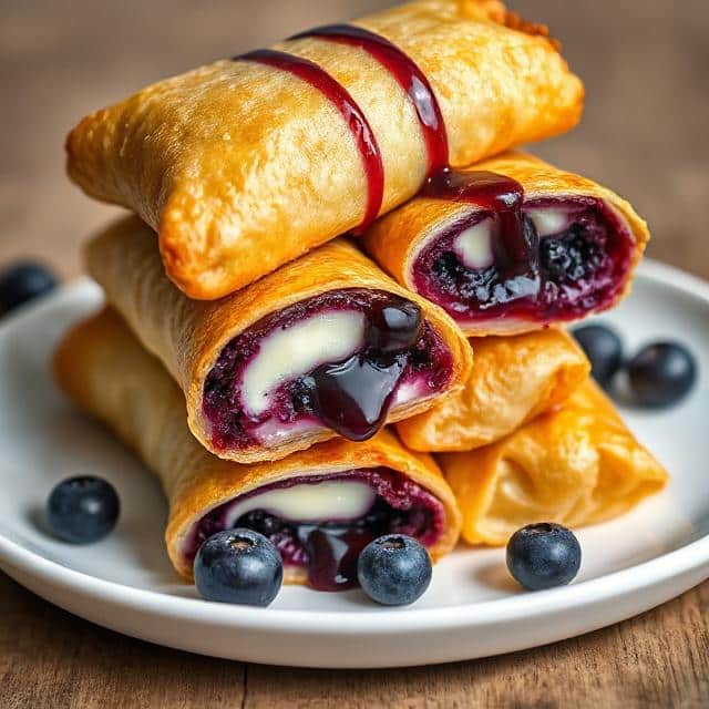 Blueberry Cream Cheese Egg Rolls