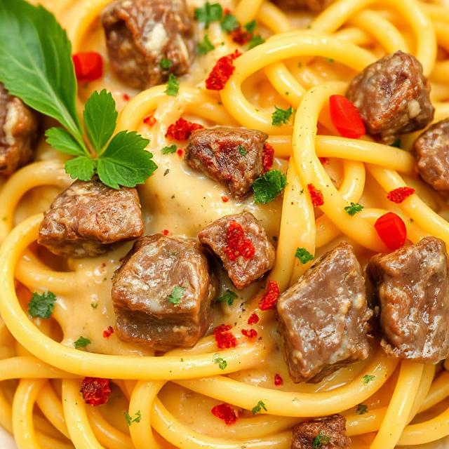 Creamy High Protein Beef Pasta