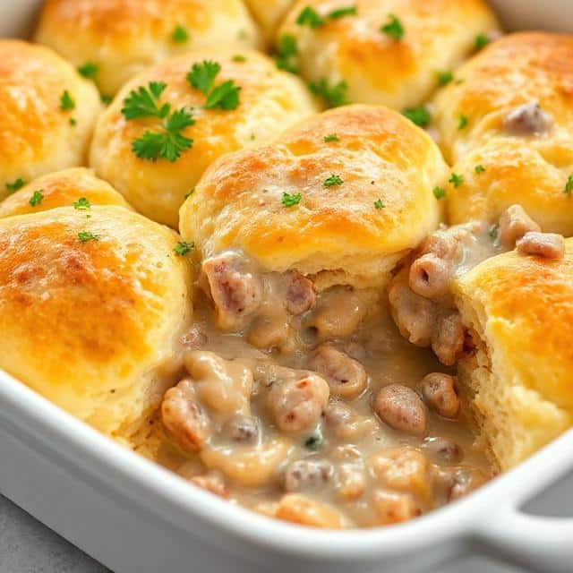Biscuits and Gravy Casserole