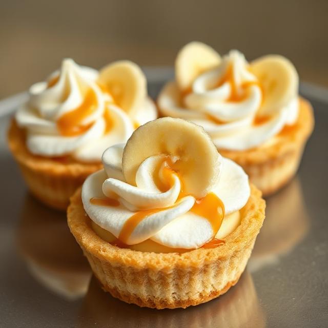 No Bake Mini Banana Cream Pies
