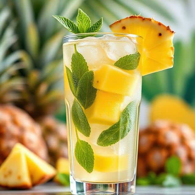 Iced Pineapple Mint Green Tea