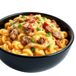 One-Pot Creamy Beef & Cheddar Ranch Pasta