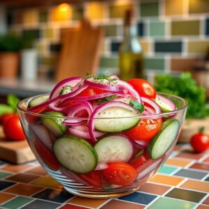 Marinated Cucumbers, Onions, and Tomatoes