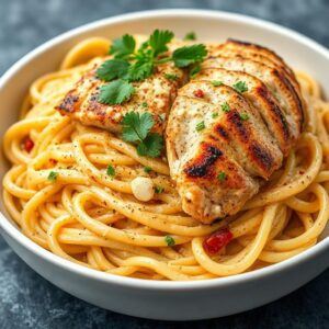 Creamy One Pot Cajun Chicken Linguine with Garlic Parmesan Sauce