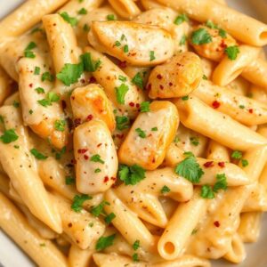 Garlic Butter Chicken Rigatoni in Creamy Parmesan Sauce