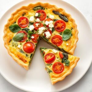 Crustless Spinach, Tomato & Feta Quiche