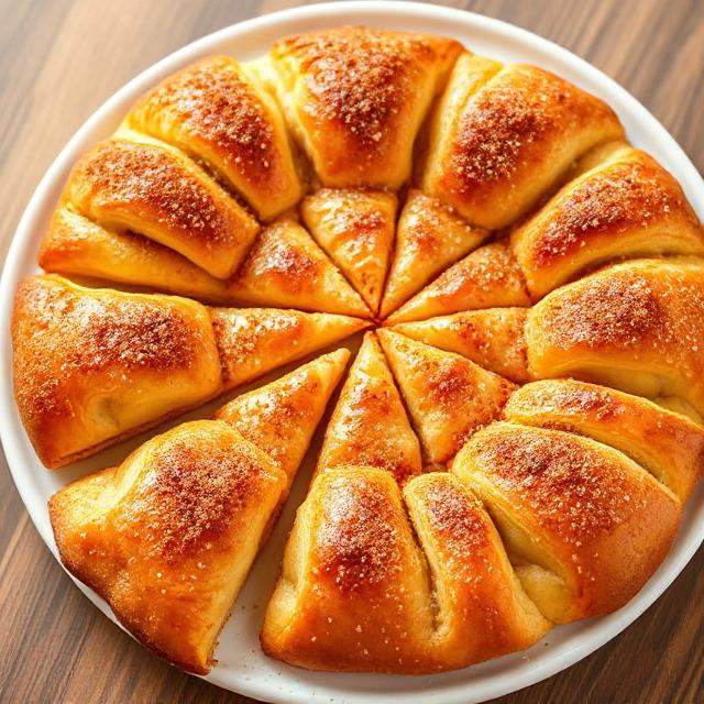 Cinnamon Sugar Pizza Made with Crescent Rolls